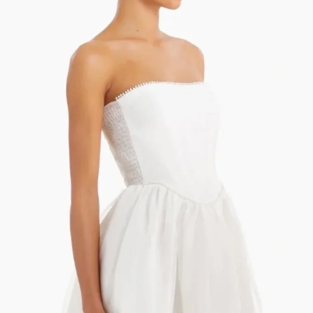 Amanda Uprichard Pompeo Dress with Pearl Trim - Size S - Picture 3 of 15